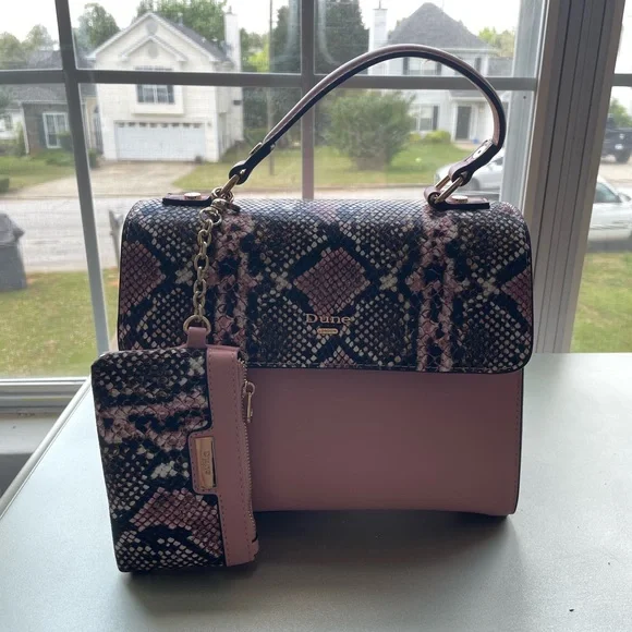 Dune London Bags Dune London Pink Purse With Snakeskin Design Cover Excellent Condition Poshmark